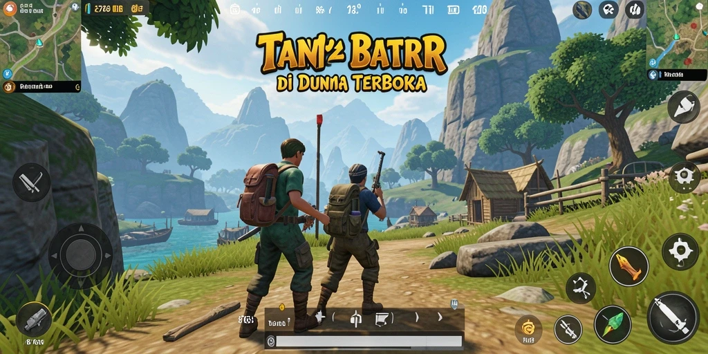 Tangkapan layar gameplay 8768 menampilkan eksplorasi dunia terbuka yang luas.