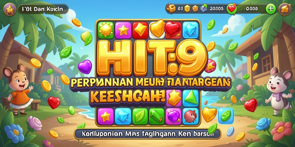 Tangkapan layar HIT9 menunjukkan gameplay Match-3 yang seru dengan grafis menarik.
