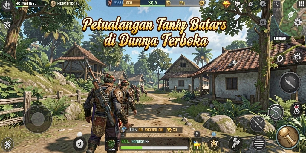 Screenshot gameplay <strong>HOMETOGEL</strong> menampilkan petualangan yang seru di dunia terbuka.