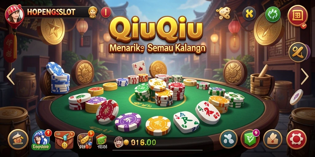 Tampilan gameplay seru HOPENGSLOT saat bermain QiuQiu.