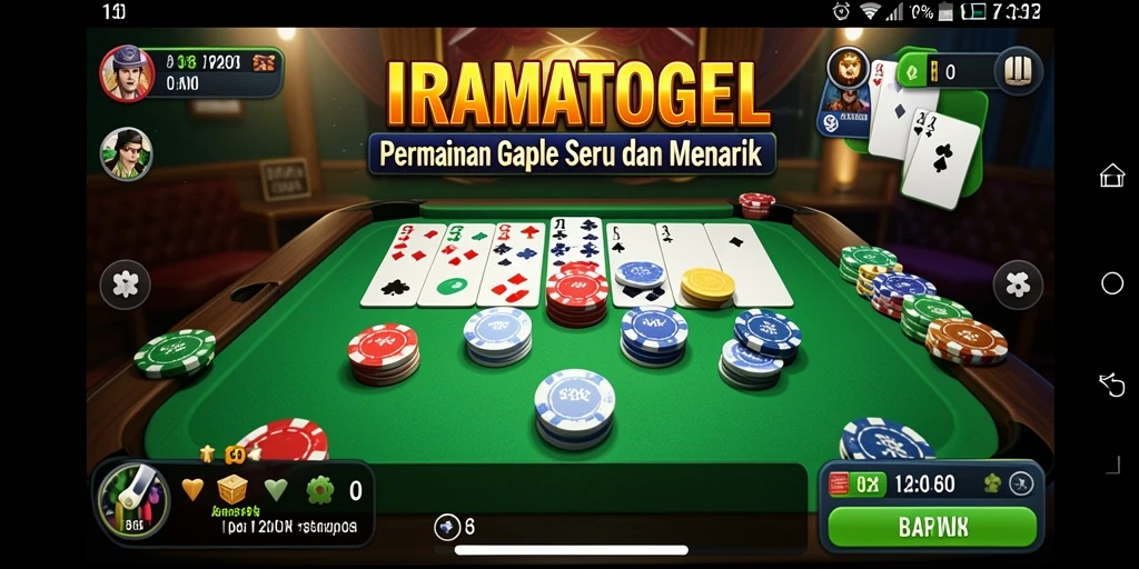 Screenshot gameplay Gaple IRAMATOGEL yang menampilkan keseruan bermain.