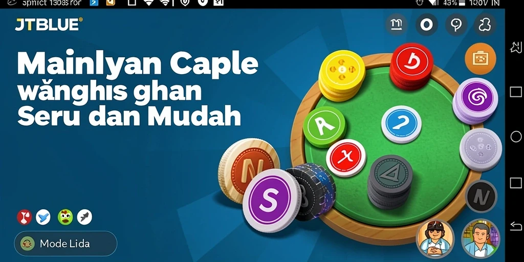 Tampilan gameplay seru dan interaktif di JTBLUE, siap untuk bermain Gaple.