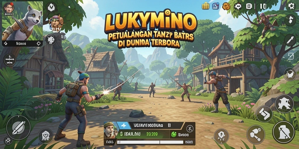 Tampilan menakjubkan dari gameplay LUKYMINO di dunia terbuka.