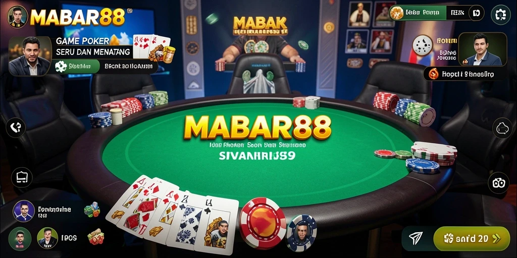 Tangkapan layar gameplay seru dari MABAR88 yang menunjukkan aksi Poker.