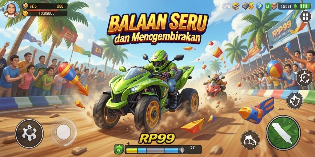 Tampilan gameplay balapan yang menegangkan dan seru di RP99.