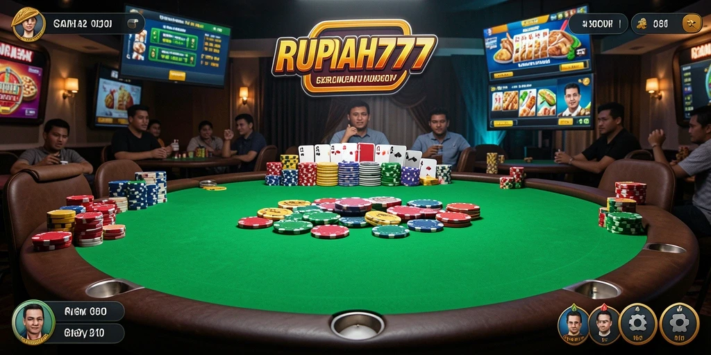 Tampilan gameplay poker yang menarik dan mendebarkan di RUPIAH777.