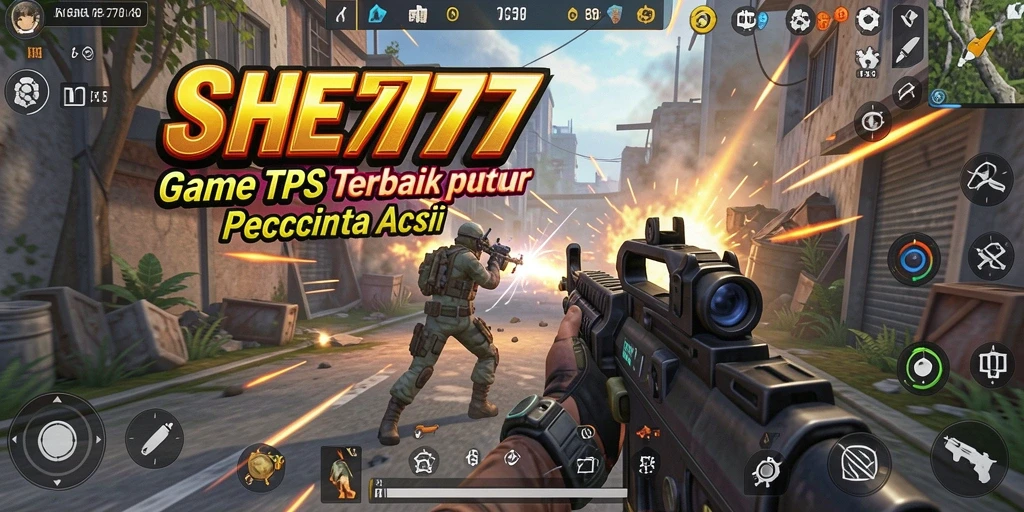 Gameplay seru SHE777 dengan aksi tembak-menembak yang intens.