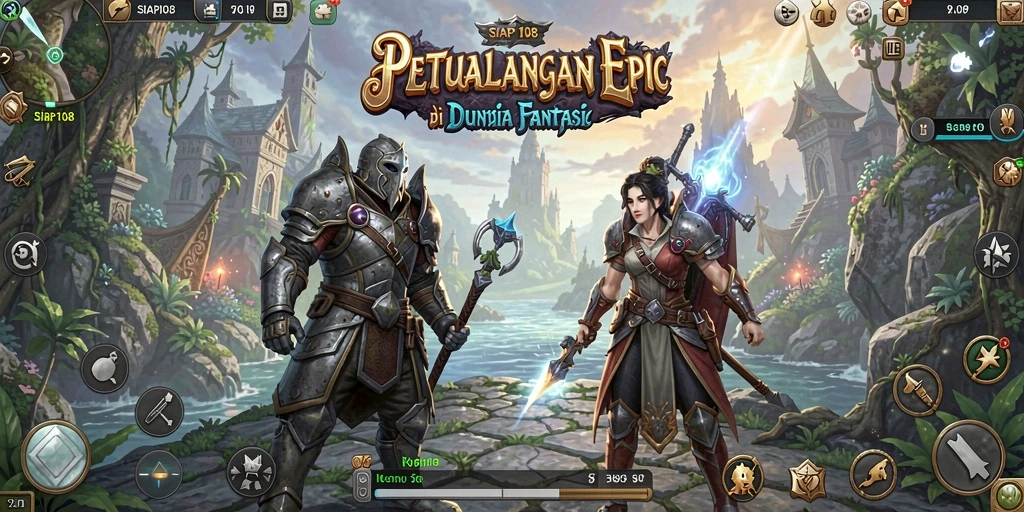 Gameplay SIAP108 menampilkan pertempuran epik dalam dunia fantastis.