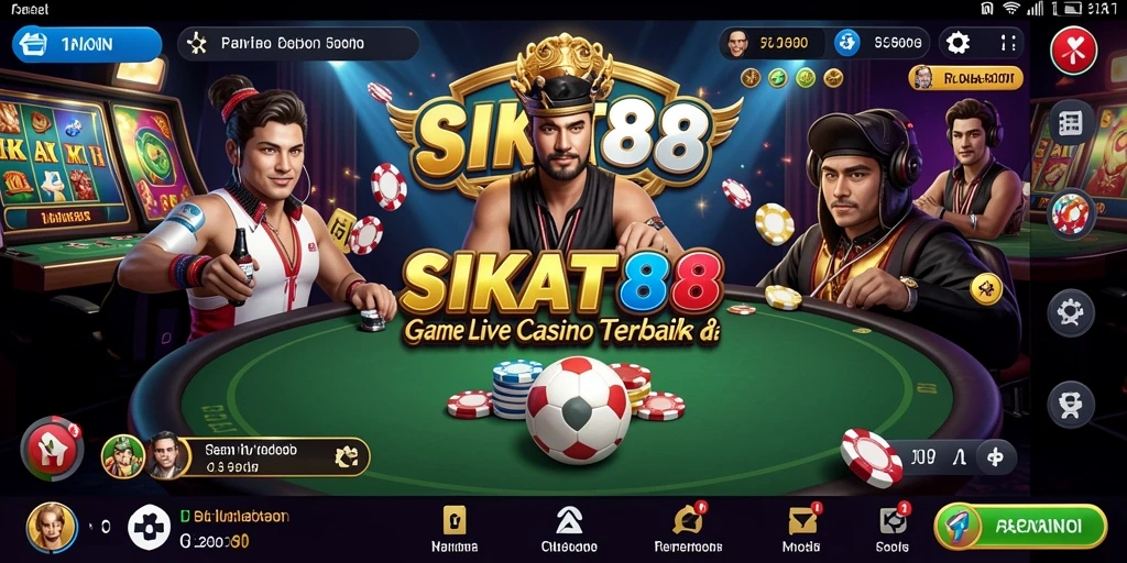 Screenshot gameplay SIKAT88 menampilkan dealer profesional dan suasana permainan yang seru.