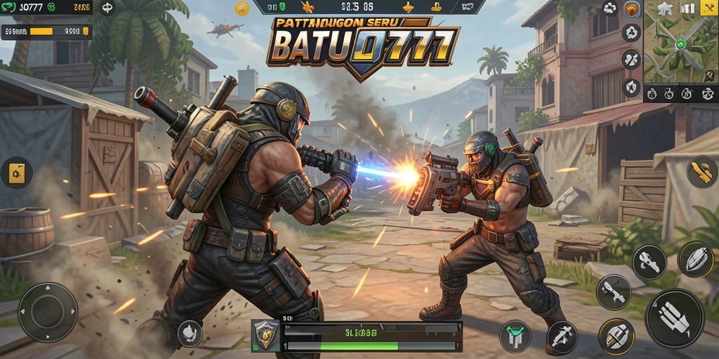 Tampilan seru pertarungan di SJO777 dengan gameplay Battle Royale yang dinamis.
