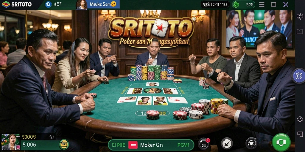 Screenshot SRITOTO menampilkan gameplay poker yang seru dan interaktif.