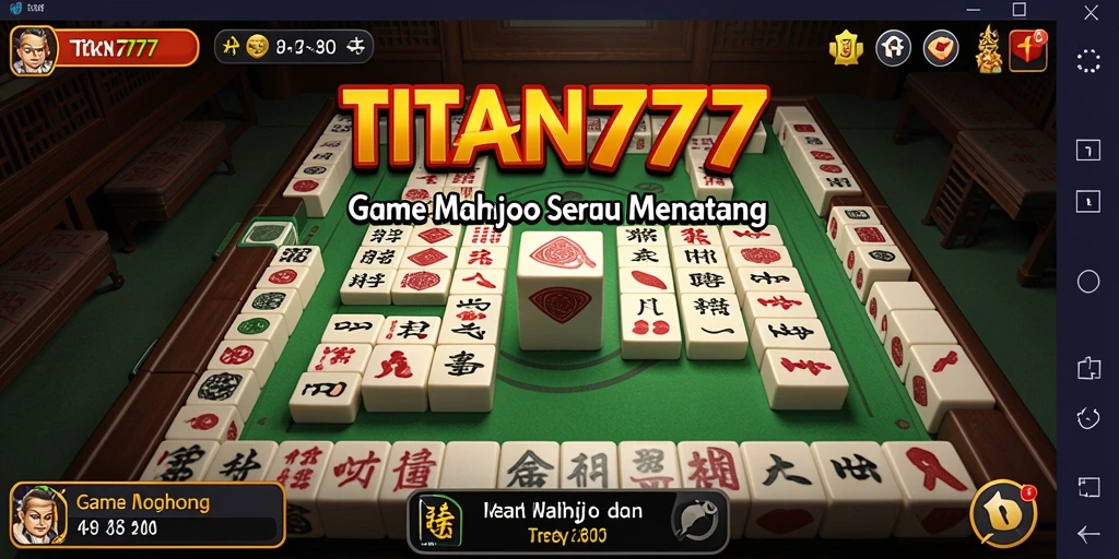 Tampilan seru dari gameplay TITAN777 dalam permainan Mahjong.